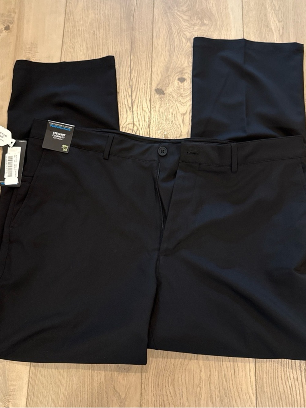 Men's Roundtree  Yorke Performance Work Play Straight  Flat Front Pants 40x30
